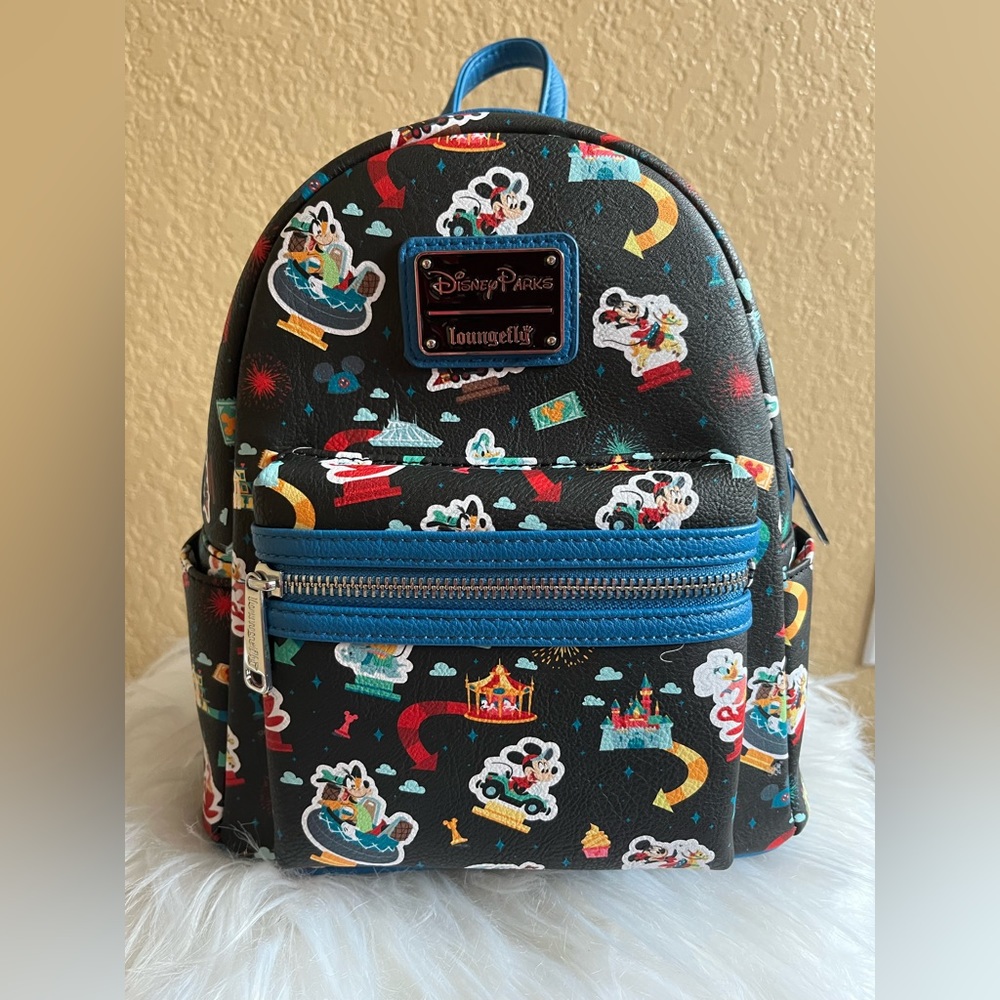 Disney Parks  Loungefly mini backpack with Disney Mickey And Friends